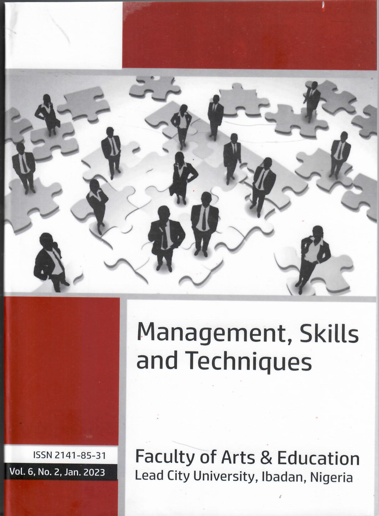 					View Vol. 6 No. 2 (2023): Management, Skills and Techniques 
				