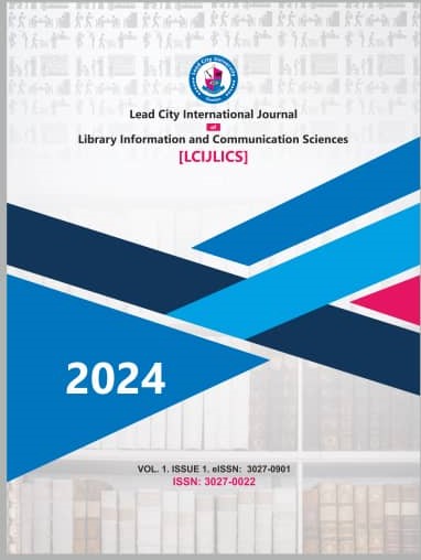 					View Vol. 1 No. 1 (2024): LEAD CITY INTERNATIONA JOURNAL OF LIBRARY, INFORMATION AND COMMUNICATION SCIENCES
				
