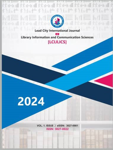 					View Vol. 1 No. 2 (2024): LEAD CITY INTERNATIONAL JOURNAL OF LIBRARY, INFORMATION & COMMUNICATION SCIENCES
				