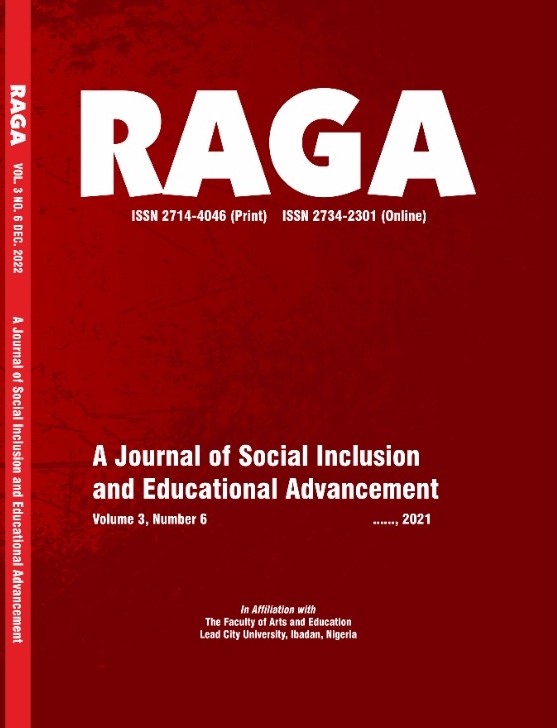 					View Vol. 3 No. 6 (2021): A JOURNAL OF SOCIAL INCLUSION AND EDUCATION ADVANCEMENT
				