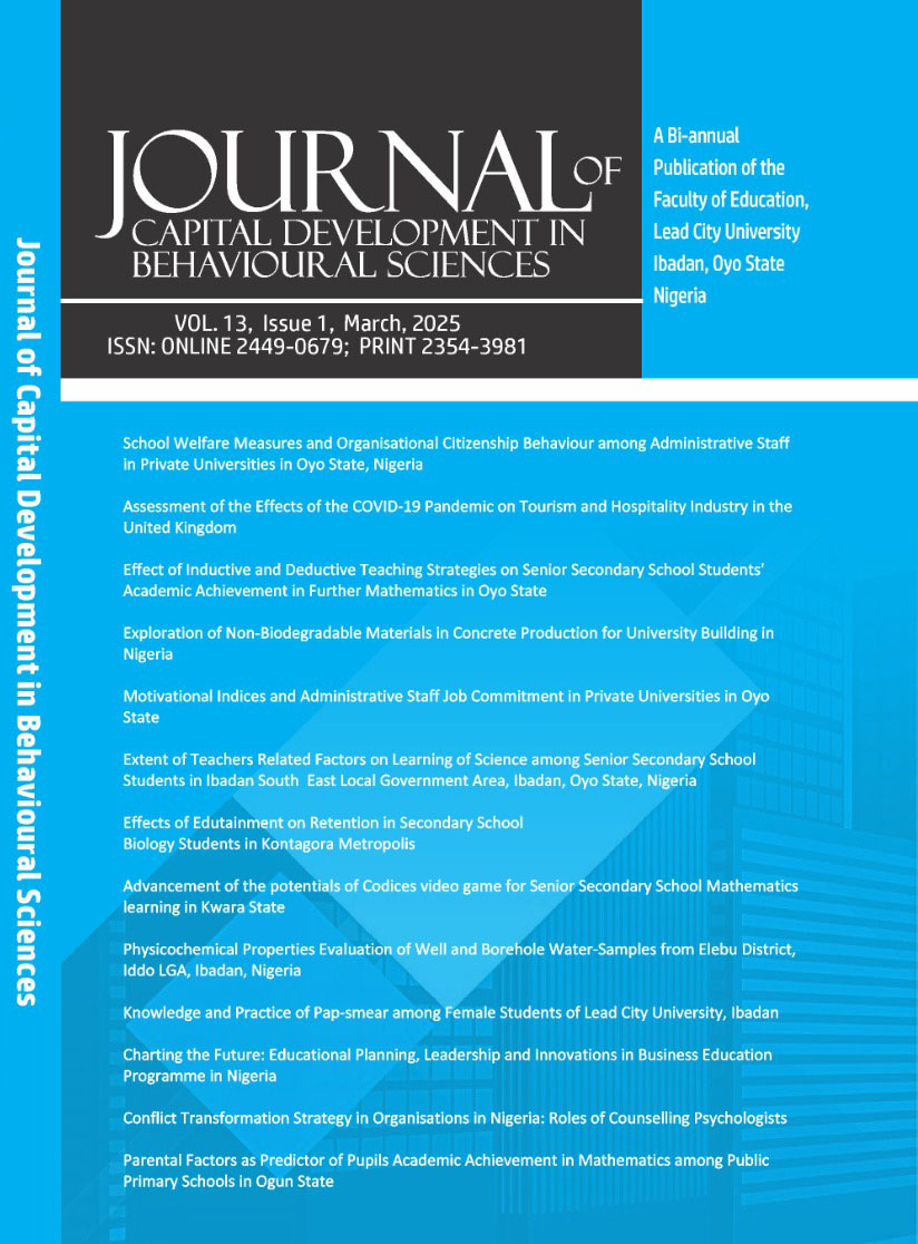                     View Vol. 13 No. 1 (2025): Journal Of Capital Development in Behavioural Sciences 
                